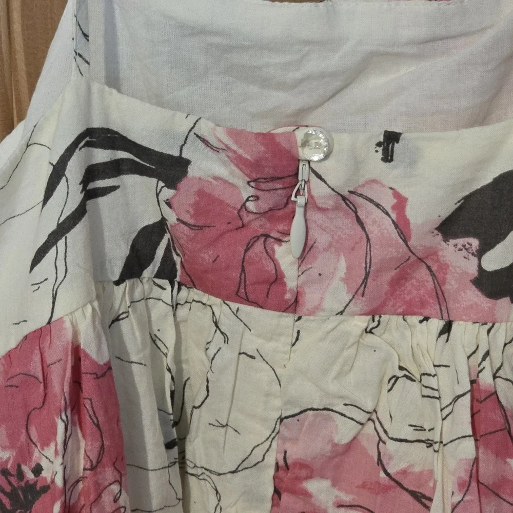 Baby Gap 5t‎ With Coral Floral 100% Cotton Voile Layered Bibbed A-Line Sun Dress